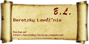 Beretzky Lavínia névjegykártya